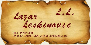 Lazar Leškinović vizit kartica